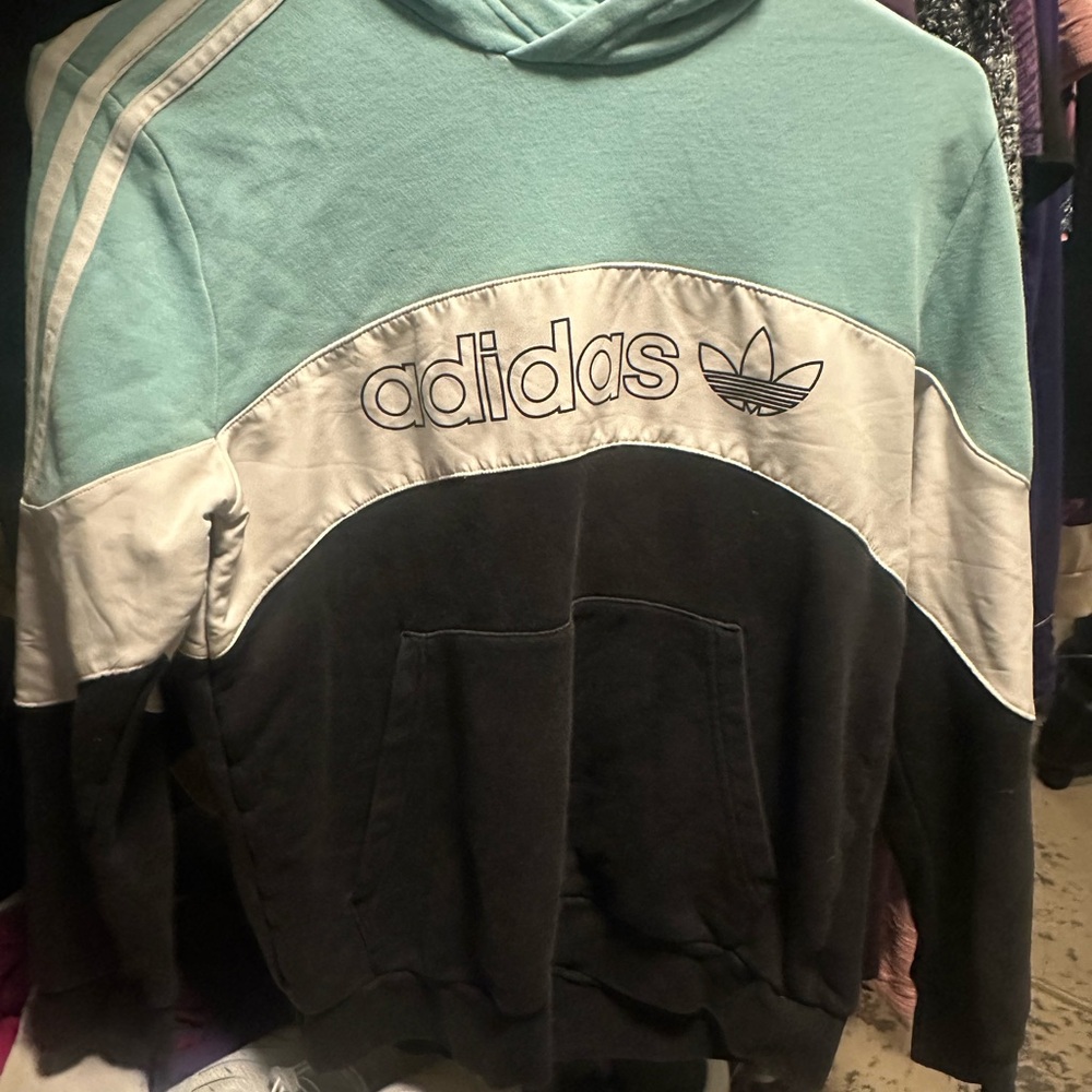 Adidas Teal and Black Sweatshirt - Picture 1 of 3